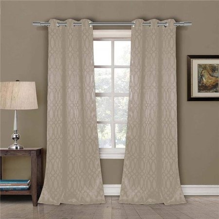 DUCK RIVER Duck River TAYLA 11603D=12 Grommet Blackout Curtains - Window Curtain Panel Set - Geometric - 2 Panels - 36"W x 84"L - Taupe TAYLA 11603D=12